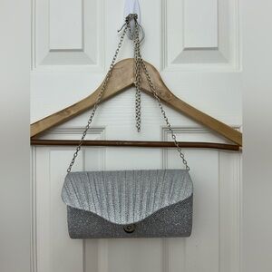 SHEIN Shimmering Silver Clutch